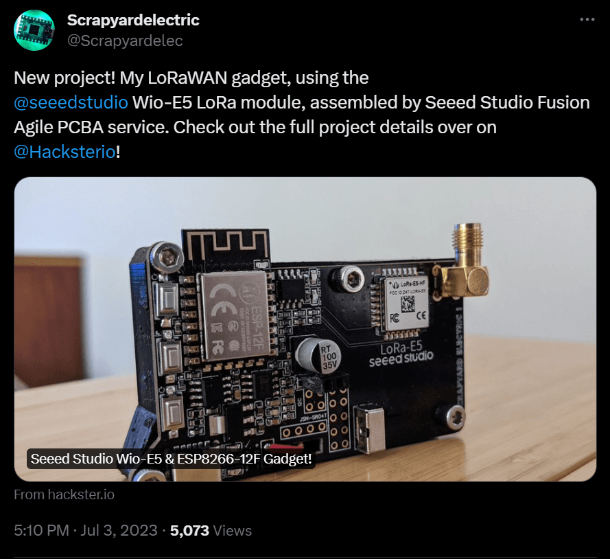 Sponsored with Wio-E5 & PCBA